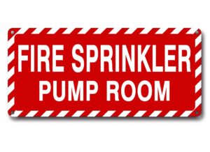 fire sprinkler pump room sign 4.5 x 10 inch 40 mil thick aluminum reflective sign uv protected water proof