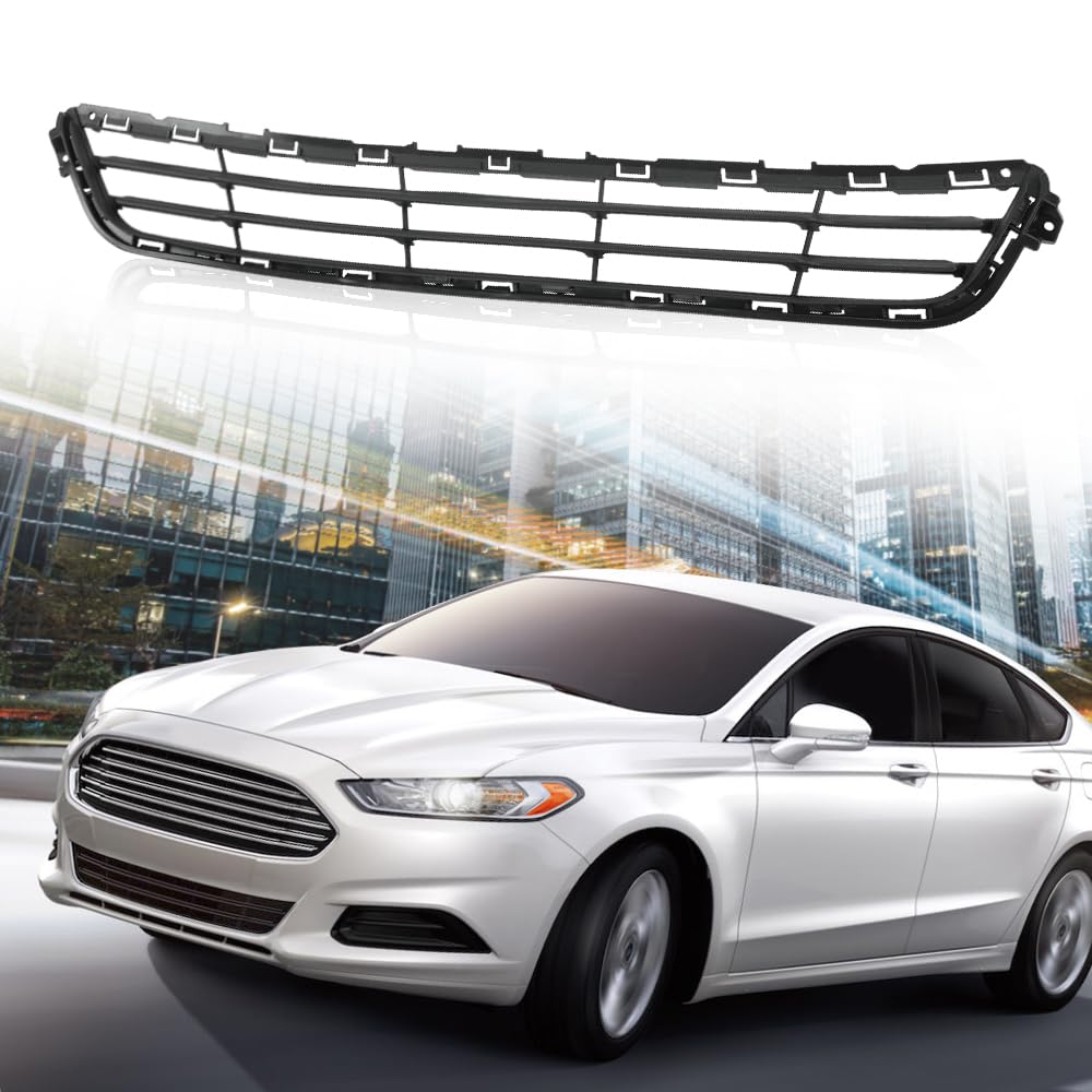 CHEDA Front Radiator Lower Grille, Compatible With 2013-2016 Ford Fusion/Mondeo, Bumper Black Grille Assembly