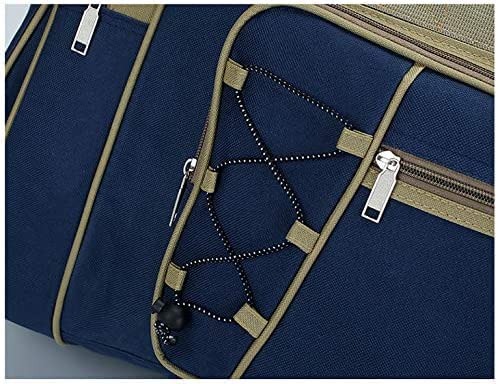 Travel Duffle Bags for Men Weekender Over Night Carry On Bag Lightweight Extra Large Oxford Duffel Gym Sturdy Luggage Water-proof for Men & Women 26" (Blue Gold)