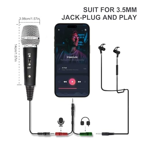 LOOYUAN Condenser Recording Microphone, 3.5mm Plug Mic for PC, Broadcast Microphone for Singing, Gaming, Computer, Desktop, Laptop, MAC Windows, Online Chatting, Podcast, Skype, YouTube