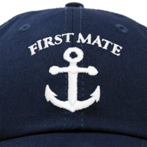 DALIX First Mate Hat Sailing Baseball Cap Sailor Gift Boating Men Women in Blue