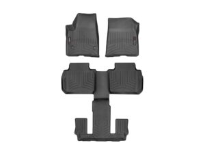 weathertech custom fit floorliners for gmc acadia - full set (441080-1-3), black