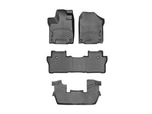 weathertech custom fit floorliners for honda pilot - full set (44839-1-5-4), black