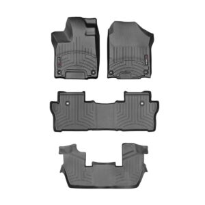 WeatherTech Custom Fit FloorLiners for Honda Pilot - Full Set (44839-1-5-4), Black