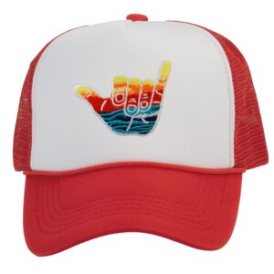 Gravity Threads Shaka Learn to Surf Patch Trucker Hat - White/Red