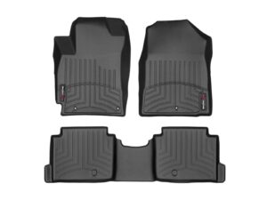 weathertech custom fit floorliners for hyundai elantra - 1st & 2nd row (44925-1-2), black