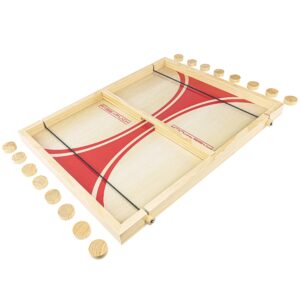 gosports pass the puck game set - rapid-shot tabletop board game - fun for kids & adults