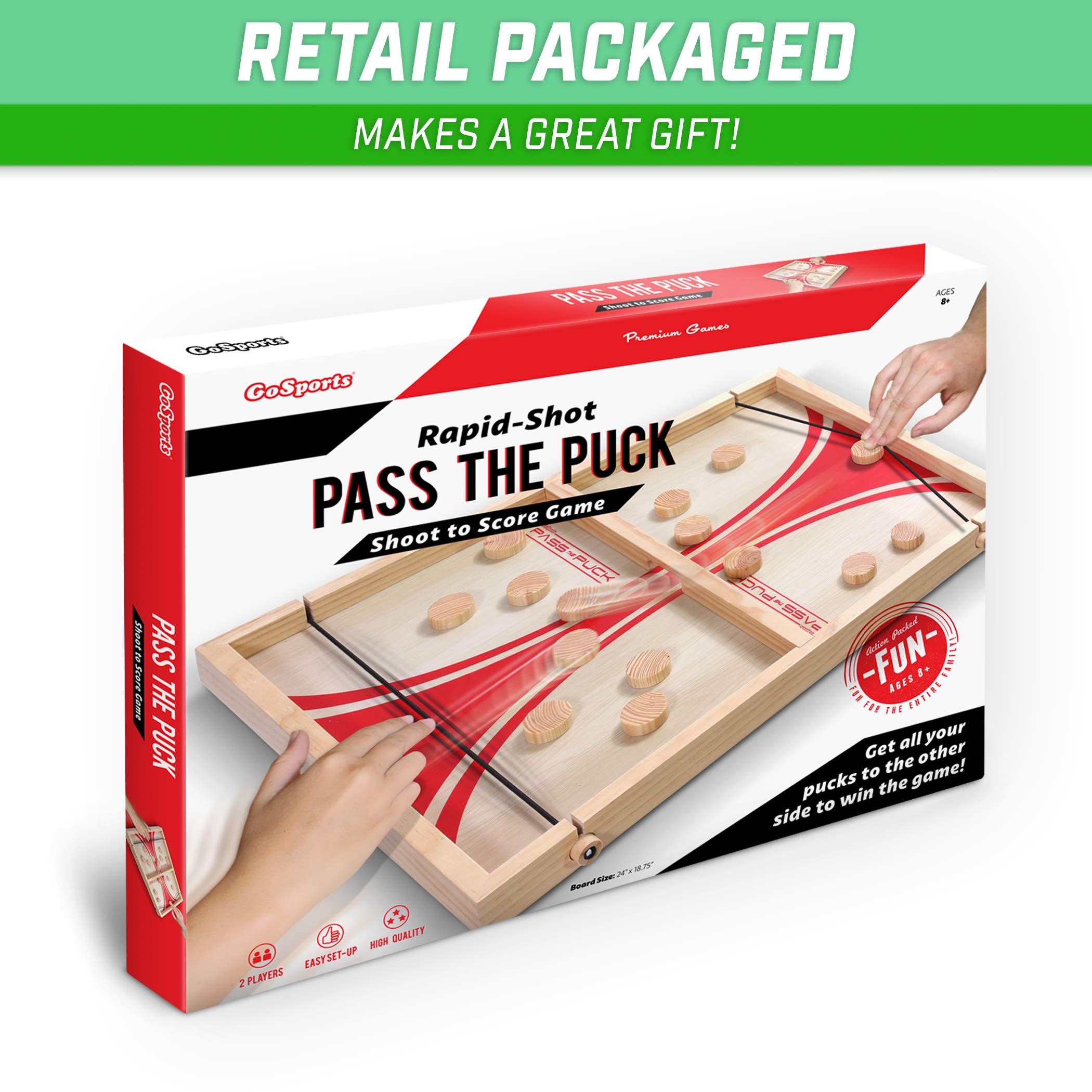 GoSports Pass The Puck Game Set - Rapid-Shot Tabletop Board Game - Fun for Kids & Adults