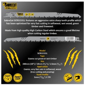 10 x SabreCut SCRSKW10A Mixed S644D S1531L S2345X Fast Wood Cutting Reciprocating Sabre Saw Blades Compatible with Bosch Dewalt Makita and many others