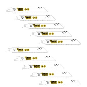 10 x sabrecut scrs922hf_10 5 15/16" (150mm) 10 tpi s922hf fast wood and metal cutting reciprocating sabre saw blades compatible with bosch dewalt makita and many others