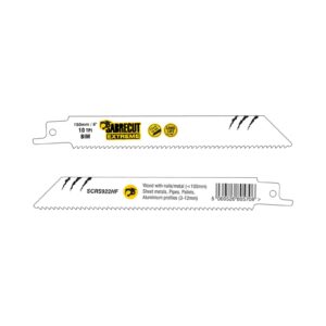 10 x SabreCut SCRS922HF_10 5 15/16" (150mm) 10 TPI S922HF Fast Wood and Metal Cutting Reciprocating Sabre Saw Blades Compatible with Bosch Dewalt Makita and many others