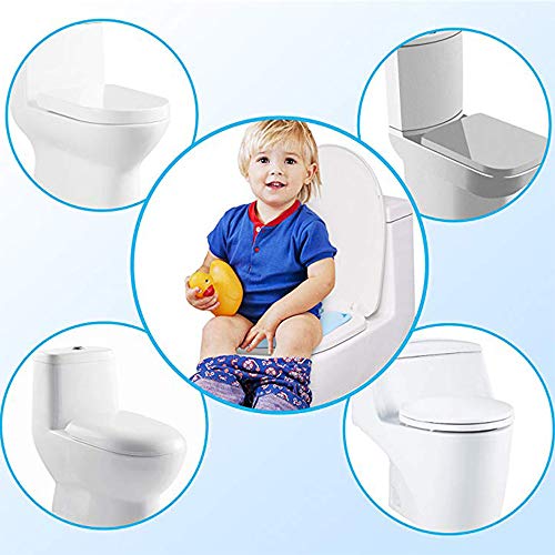 WeTest Upgraded Kids Folding Toilet Seat，Large Non Slip Silicone Pads Travel Portable Reusable Toilet Potty Training Seat Covers Liners with Carry Bag for Babies, Toddlers (Yellow)