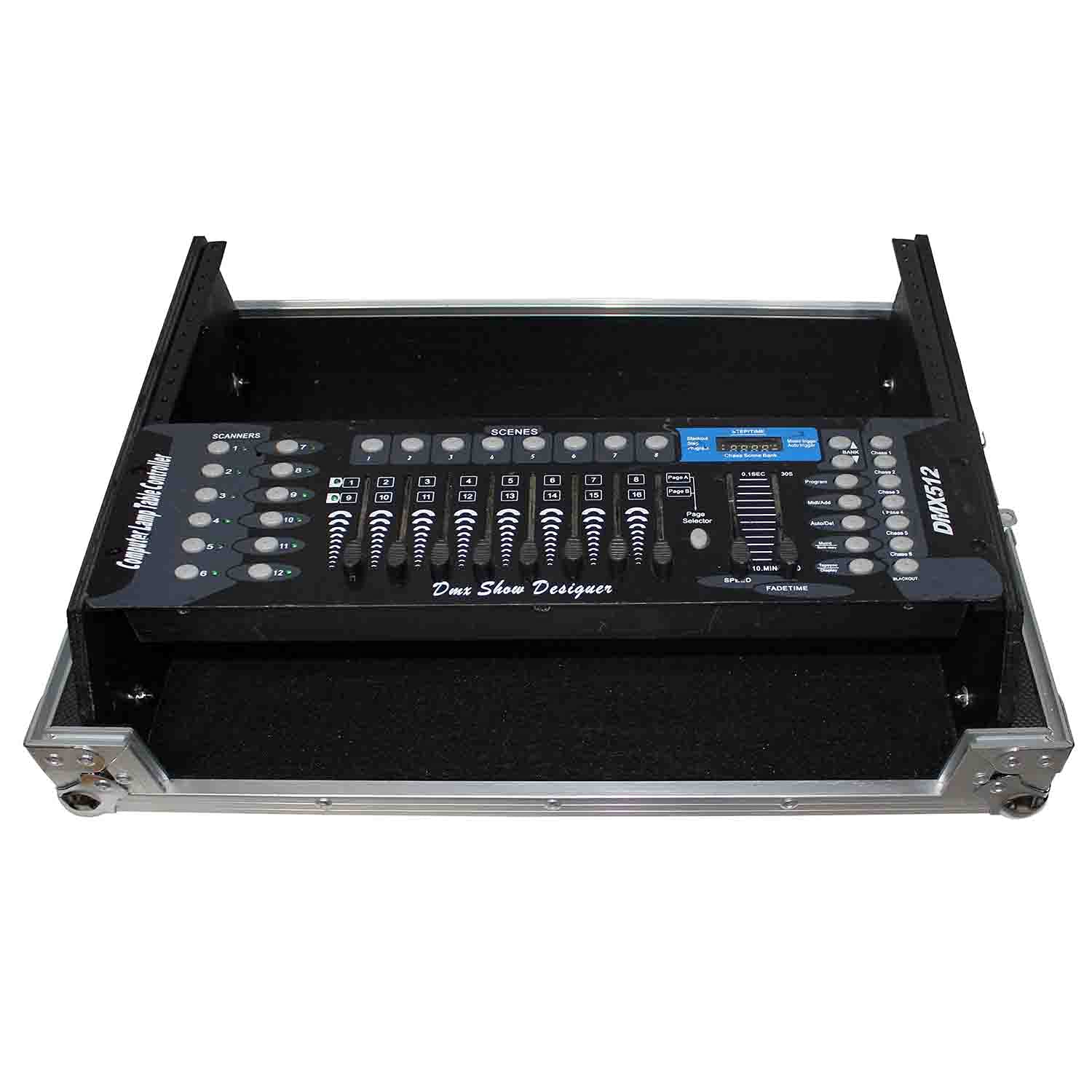 ProX X-19MIX7U ATA-300 Style 19" 7U Top Slant Rackmount Case with Removable Front Panel for Gemini CDM-4000 DJ Media Player, Silver on Black