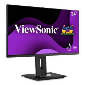 viewsonic vg2455 24 inch ips 1080p monitor with usb 3.1 type c hdmi displayport vga and 40 degree tilt ergonomics for home and office (renewed)