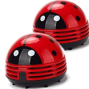 Ladybug Vacuum Cleaner - Mini Vacuum Cleaner Portable Corner Desk Vacuum Cleaner Mini Cute Vacuum Cleaner Dust Sweeper 2Pcs