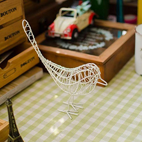 WhaleCreation Handicraft Bird Metal Decorative Figurine Home Decor Gift Toy (White)