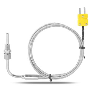 egt k type thermocouple, 1/8" npt stainless steel egt thermocouple mini k type connector for exhaust gas temp probe with exposed tip & connector, adjustable pressure lock