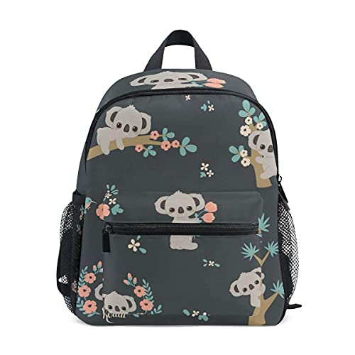 OREZI Cute Baby Koala Preschool Backpack with Chest Strap,Mini Toddler Backpack with Name Tag Daycare Toy Bag for Boys Girls,10 x 4x 12 Inches