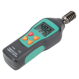 Digital Thermo Hygrometer Portable Thermometer Hygrometer Mini Temperature Humidity Meter with Dew Point and Wet Bulb Backlight LCD Display Data Hold 0-99% RH -20℃-60℃