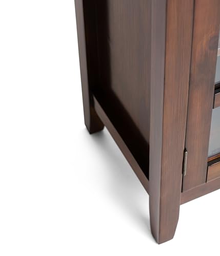 SIMPLIHOME Artisan SOLID WOOD 38 Inch Wide Transitional Medium Storage Cabinet in Russet Brown, For the Living Room, Entryway and Family Room