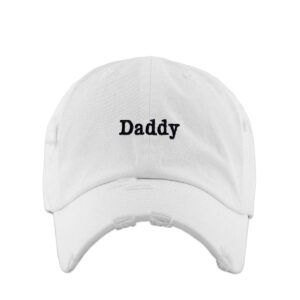 daddy vintage baseball cap embroidered cotton adjustable distressed dad hat white