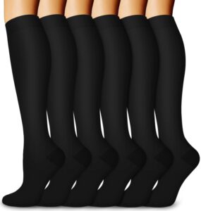 aoliks black compression socks for women & men,support knee high socks for running athletic nurses