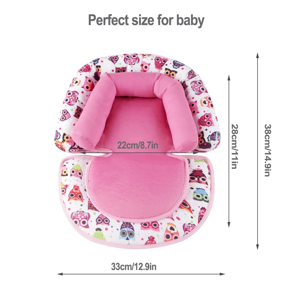 AIPINQI Baby Head Support for Car Seats, 2-in-1 Toddler CarSeat headrest Insert Cushion Soft Head Support Pillow Cushion for Newborn,Pink