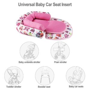 AIPINQI Baby Head Support for Car Seats, 2-in-1 Toddler CarSeat headrest Insert Cushion Soft Head Support Pillow Cushion for Newborn,Pink