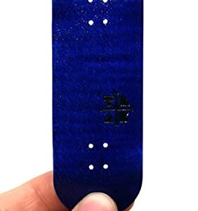 Teak Tuning Prolific Complete Fingerboard - Pro Board Shape and Size, Bearing Wheels, and Trucks - 32mm x 97mm Handmade Wooden Board - Blue Blizzard Edition