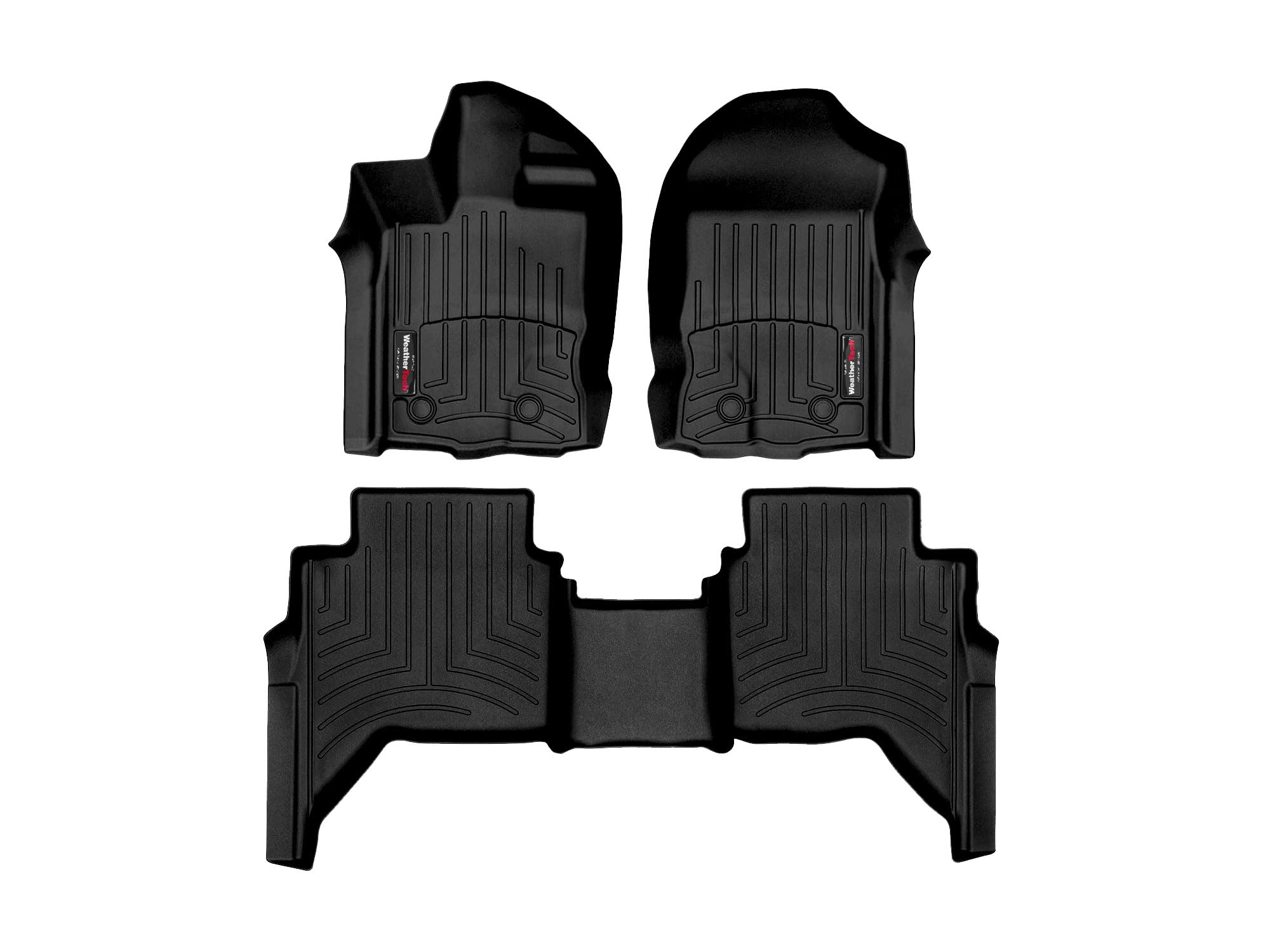 WeatherTech Custom Fit FloorLiners for Ford Ranger - 1st & 2nd Row (441518-1-2), Black