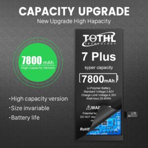 Battery for iPhone 7 Plus Replacement, [7800mAh] 2024 New 0 Cycle High Capacity Only A1661/A1784/A1785 Li-ion Batteries with Professional Repair Tools Kits