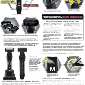 MANGROOMER 2.0 Professional Body Groomer, Ball Groomer & Body Trimmer With Propivot Flexing Head, 3 trimmer Combs, Wet/ Dry & A Free Bonus Foil!