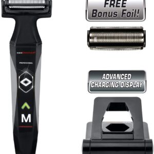 MANGROOMER 2.0 Professional Body Groomer, Ball Groomer & Body Trimmer With Propivot Flexing Head, 3 trimmer Combs, Wet/ Dry & A Free Bonus Foil!