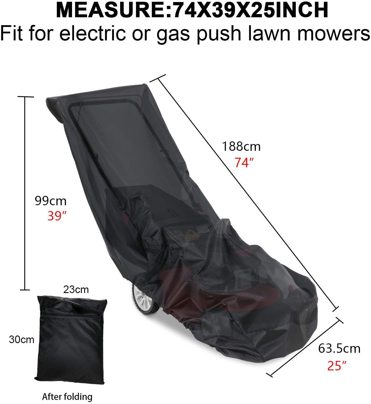 TheElves Lawn Mower Cover,Waterproof Lawnmower Cover Outdoor Heavy Duty Lawn Mower Covers for Push Mower Storage