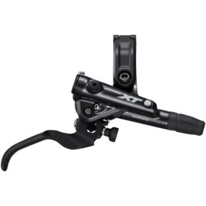 Shimano Deore XT BL-M8100/BR-M8120 Disc Brake and Lever - Front, Hydraulic, Post Mount, 4-Piston, Finned Metal Pads, Black