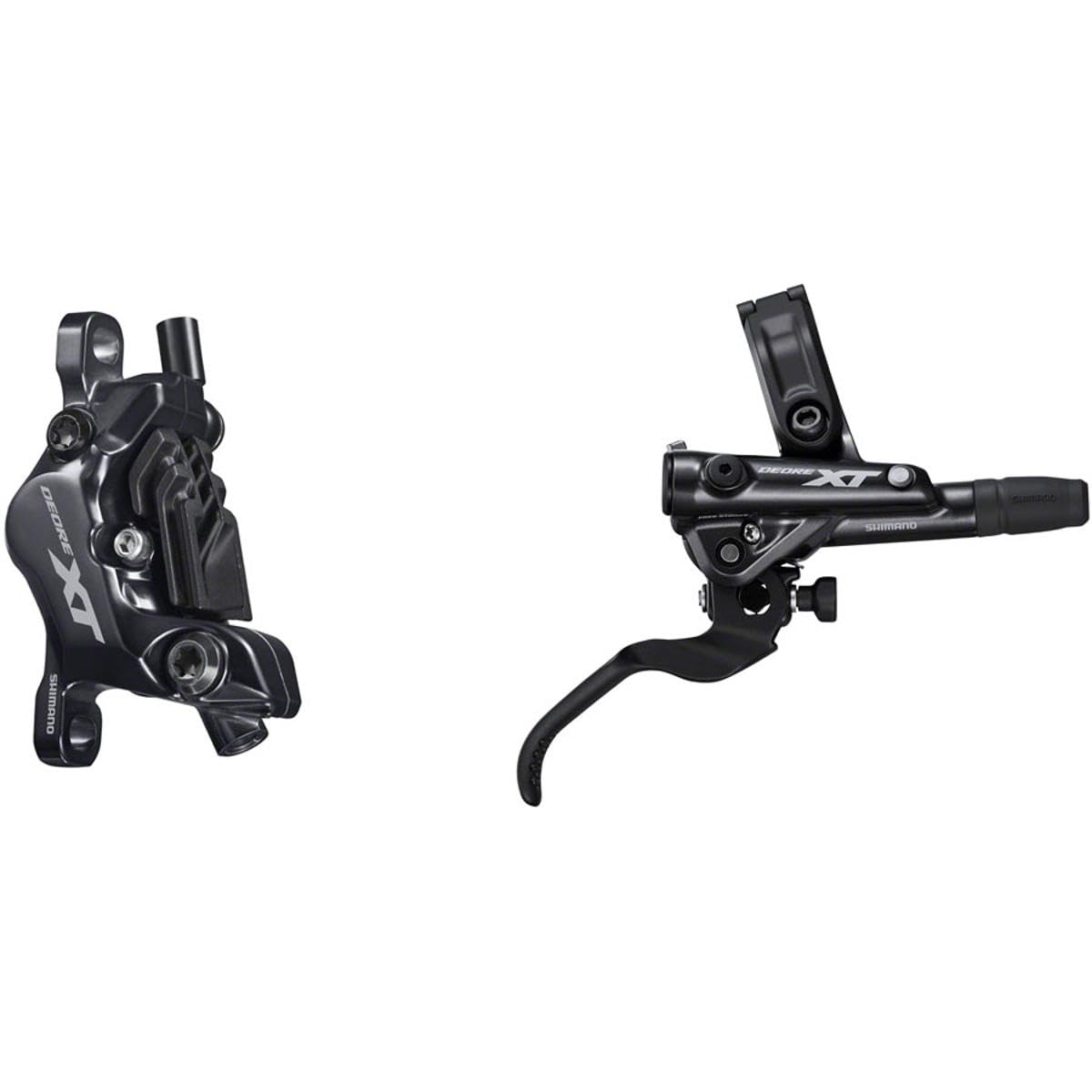 Shimano Deore XT BL-M8100/BR-M8120 Disc Brake and Lever - Front, Hydraulic, Post Mount, 4-Piston, Finned Metal Pads, Black