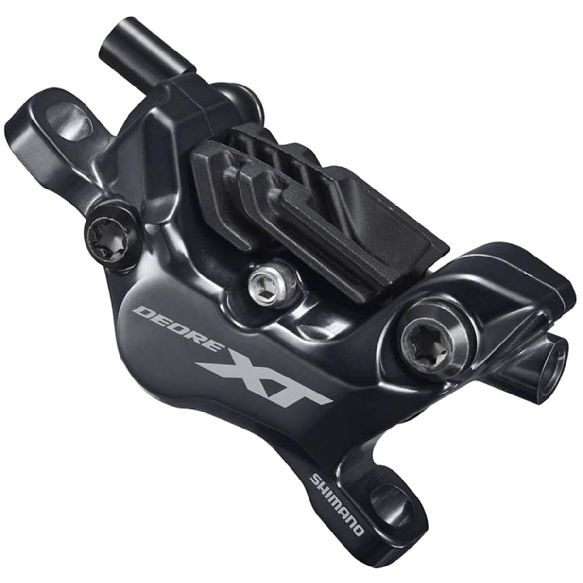 Shimano Deore XT BL-M8100/BR-M8120 Disc Brake and Lever - Front, Hydraulic, Post Mount, 4-Piston, Finned Metal Pads, Black