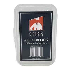 g.b.s alum block all natural deodorant- after shave soothing an essential for every wet shaver remedy for nicks cuts caused by shaving pack of 1 (alum block all natural deodorant with case)