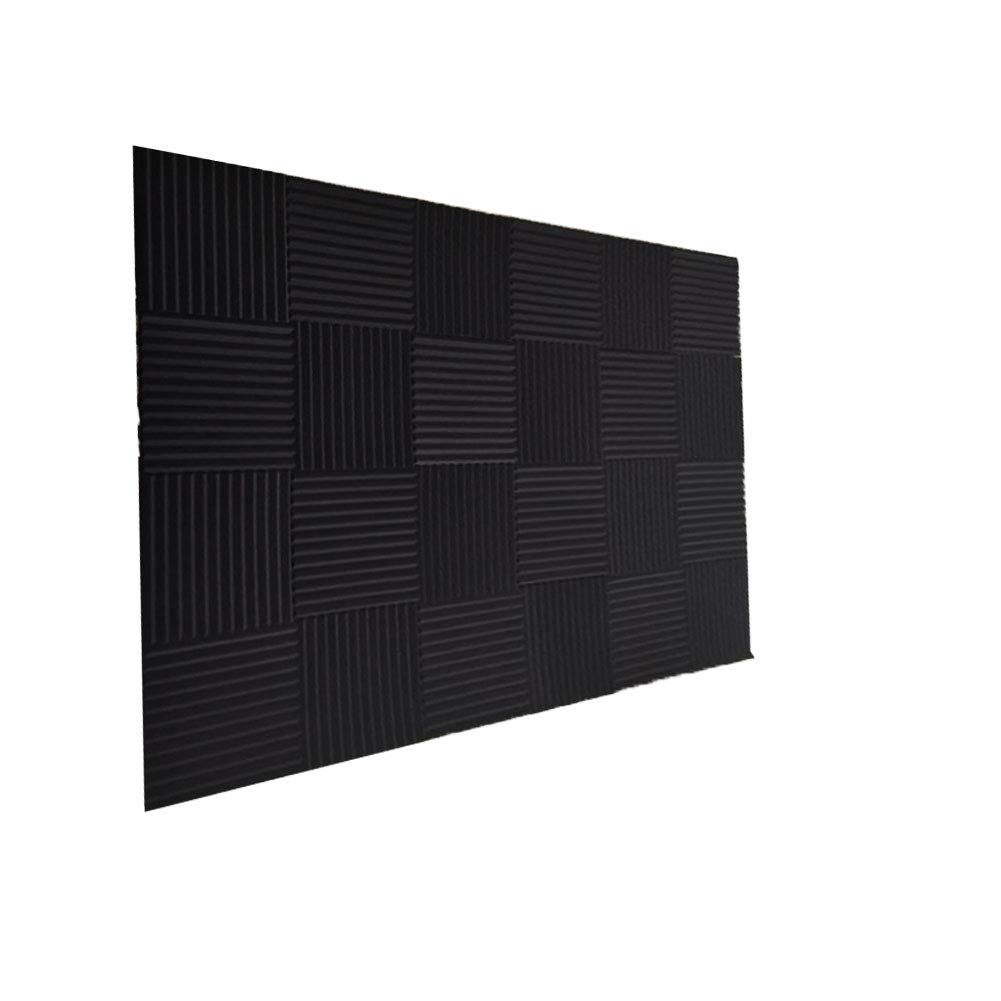 Burdurry 50 Pack Acoustic Panels Soundproof Studio Foam for Walls Sound Absorbing Panels Sound Insulation Wedge for Studio, 1" X 12" X 12" (Black)