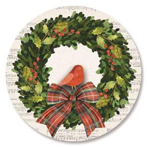 merry wreath christmas envelope seals - set of 72 holoiday envelope stickers
