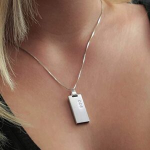 engraved usb jewelry pendant necklace, gift for girlfriend, gift for her, swarovski, 925 silver flash memory stick pen drive disk 64gb handmade,included 925 silver chain jewelry or gift box