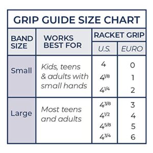 The Tennis Grip Guide by Tennisbuilder | Designed for Adults and Kids Tennis Racket | from Advanced to Beginner Tennis Players (Large, 3 Pack)