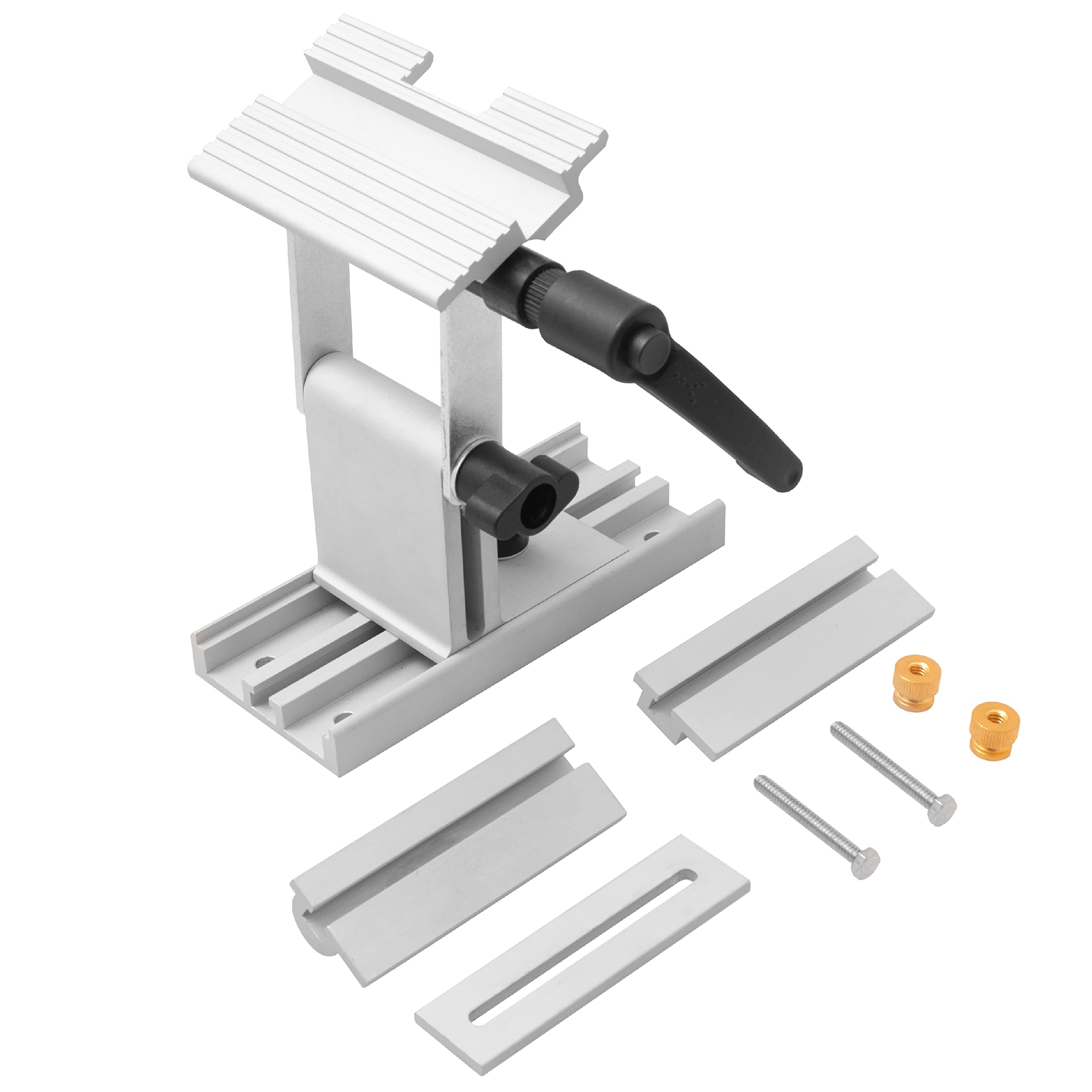 Peachtree Woodworking Supply Adjustable Replacement Tool Rest Sharpening Jig for 6 inch or 8 inch Bench Grinders and Sanders • Includes a Pivoting and Flat Miter Slide