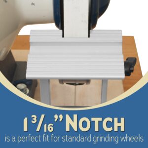 Peachtree Woodworking Supply Adjustable Replacement Tool Rest Sharpening Jig for 6 inch or 8 inch Bench Grinders and Sanders • Includes a Pivoting and Flat Miter Slide