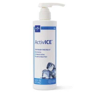 medline activice topical pain reliever gel, great for arthritis, muscle aches and back injuries, 16-oz pump