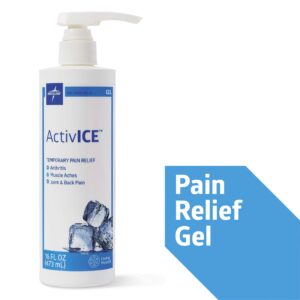 Medline ActivICE Topical Pain Reliever Gel, Great for Arthritis, Muscle Aches and Back Injuries, 16-oz Pump