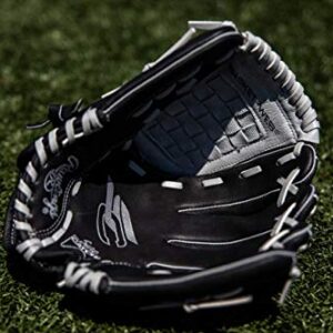 Rawlings | SURE CATCH T-Ball & Youth Baseball Glove | Right Hand Throw | 10.5" | Black/Grey