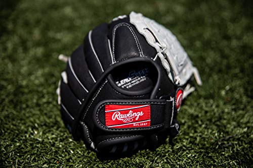 Rawlings | SURE CATCH T-Ball & Youth Baseball Glove | Right Hand Throw | 10.5" | Black/Grey