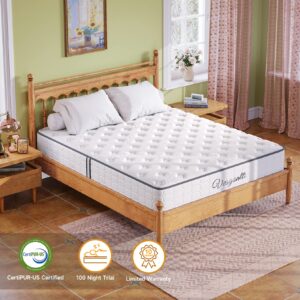 Vesgantti Full Size Mattress, 10 Inch Innerspring Multilayer Hybrid Full Mattress, Ergonomic Design with Breathable Foam and Pocket Spring Mattress Full Size, Tight Top Series Medium Firm Feel