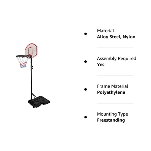 JupiterForce Basketball Hoop Outdoor 5.5-7Ft Height Adjustable, Portable Basketball Hoops & Goals with Backboard&Wheels for Kids/Adults Indoor